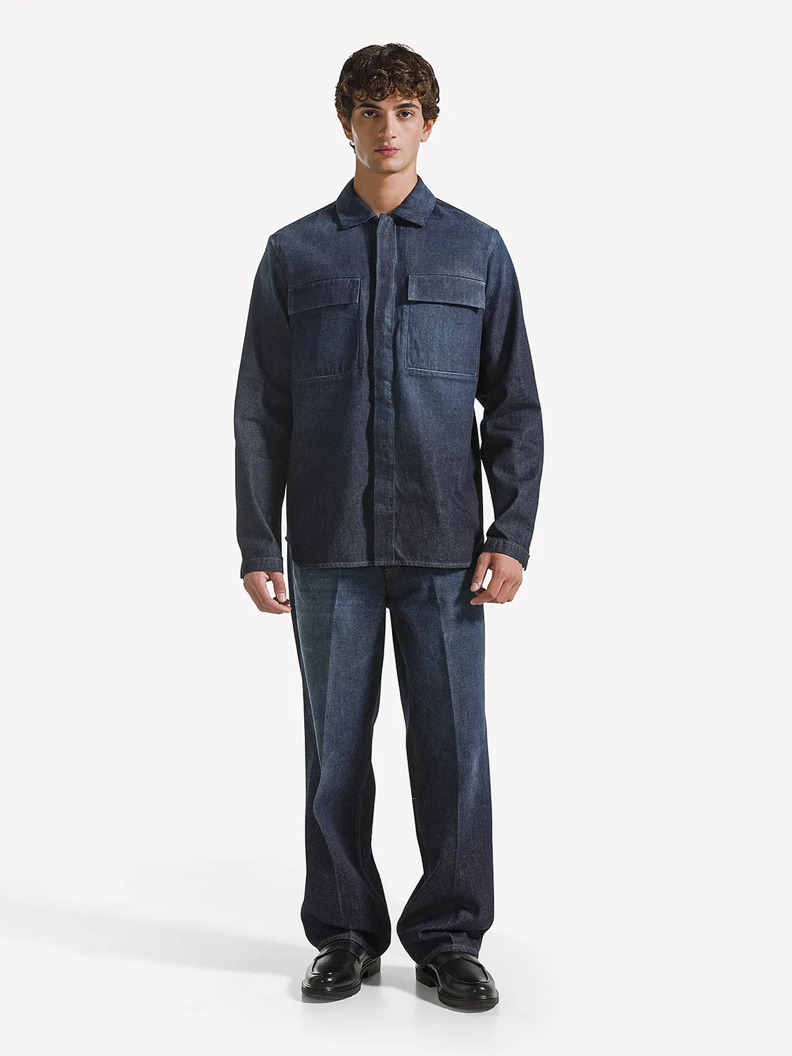 Nine In The Morning Freud EF27 overhemdjas heren navy denim