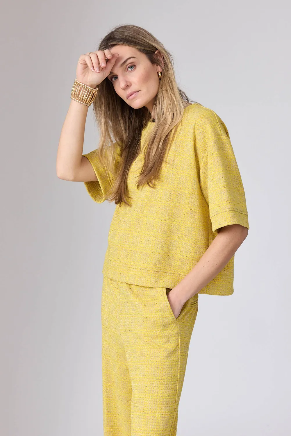 Corel Romee Jaquard Lemon top boxy