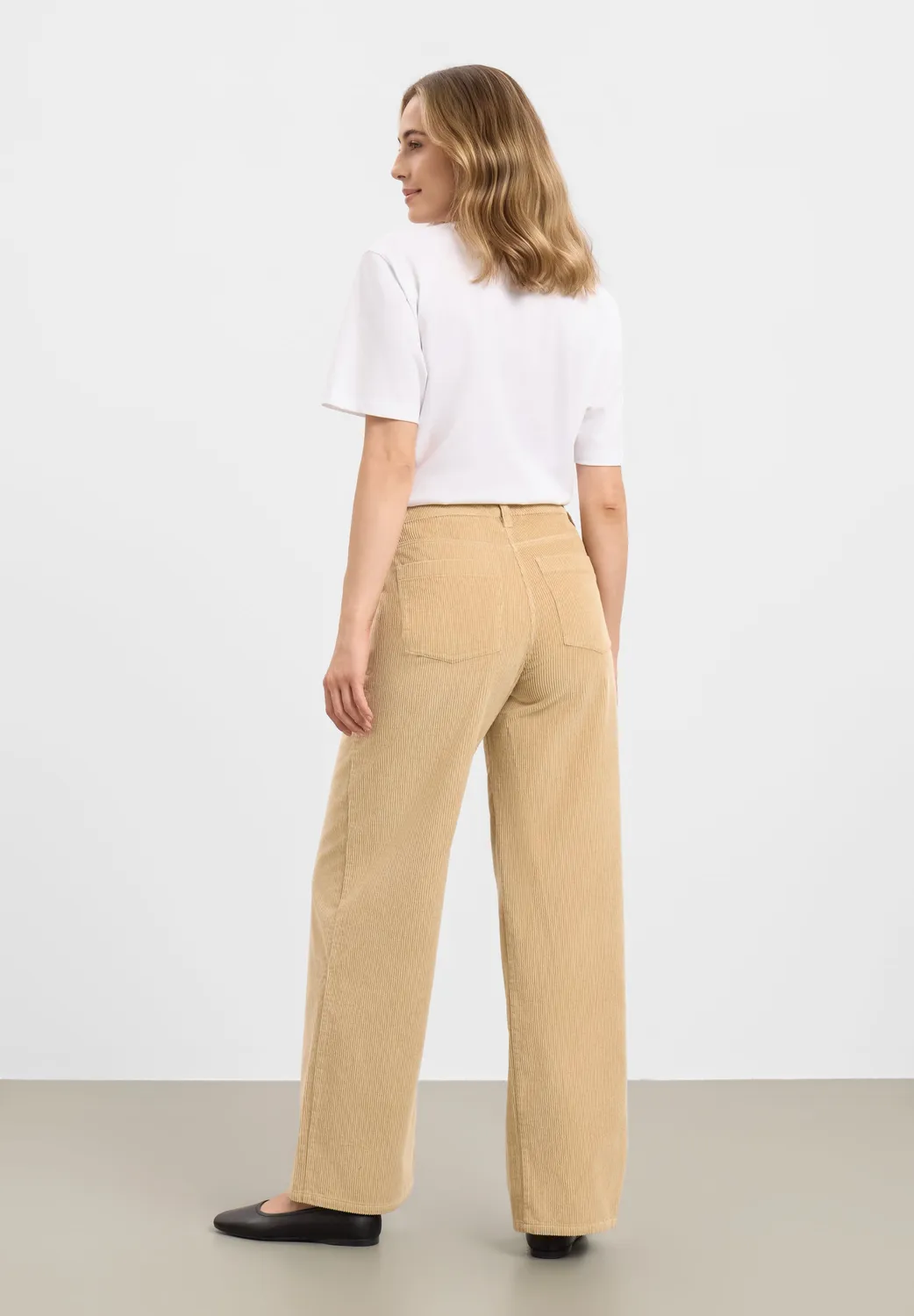 Laurie Charm Loose Corduroy ribbroek cafe latte medium