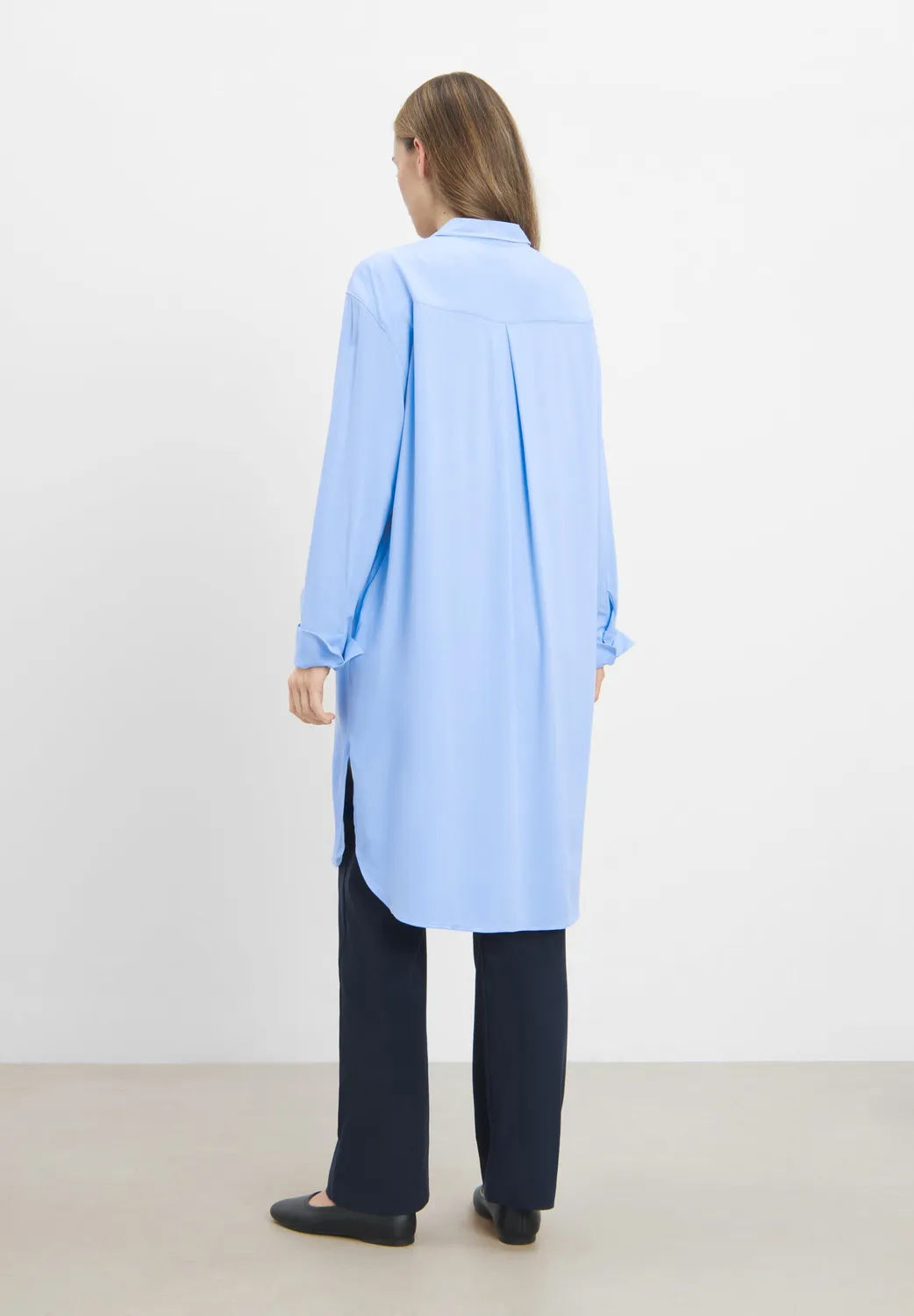 Laurie Veronica Long overhemd Blue Sky viscose