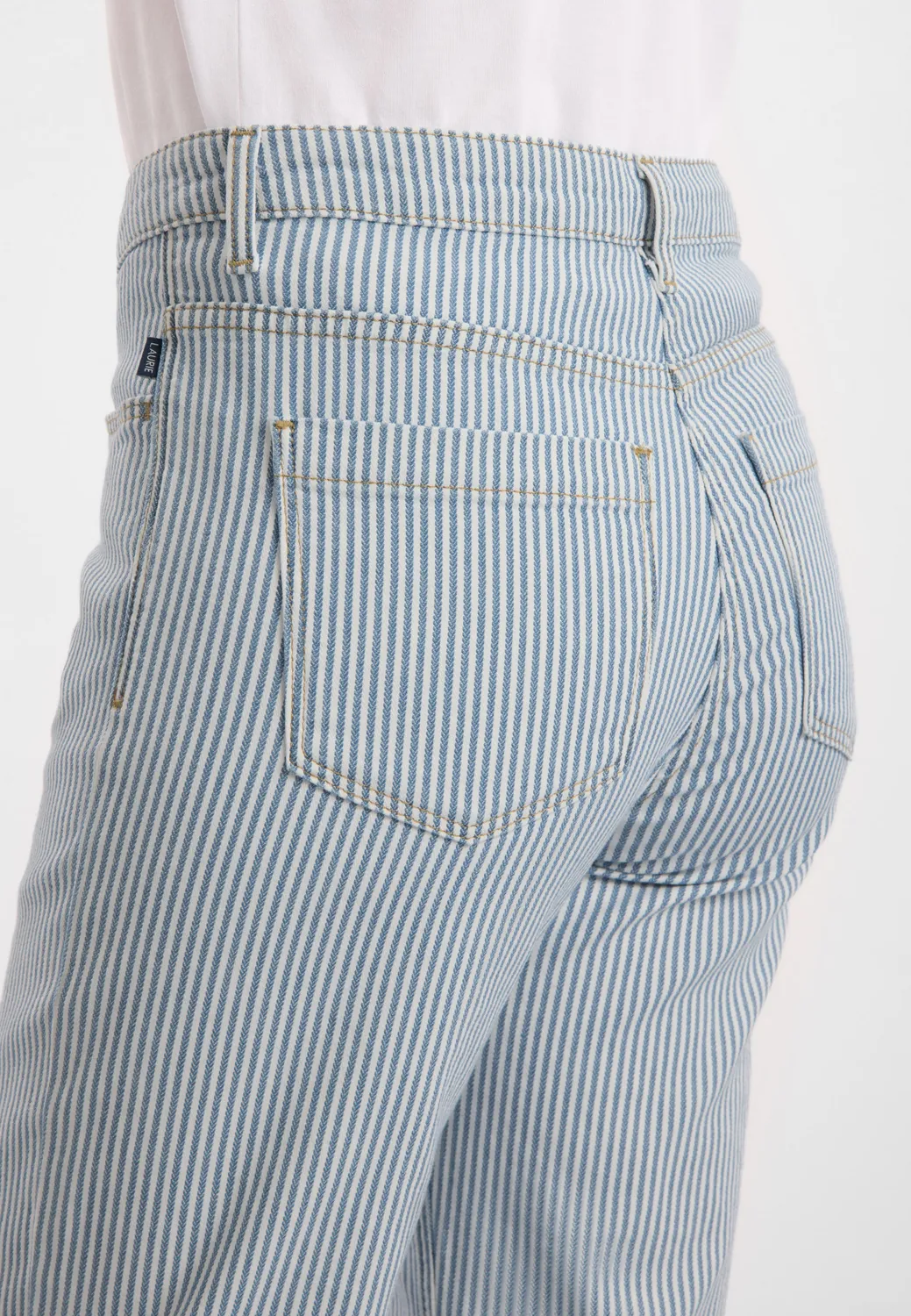 Laurie Amelia Slit Straight CL jeans White blue stripe
