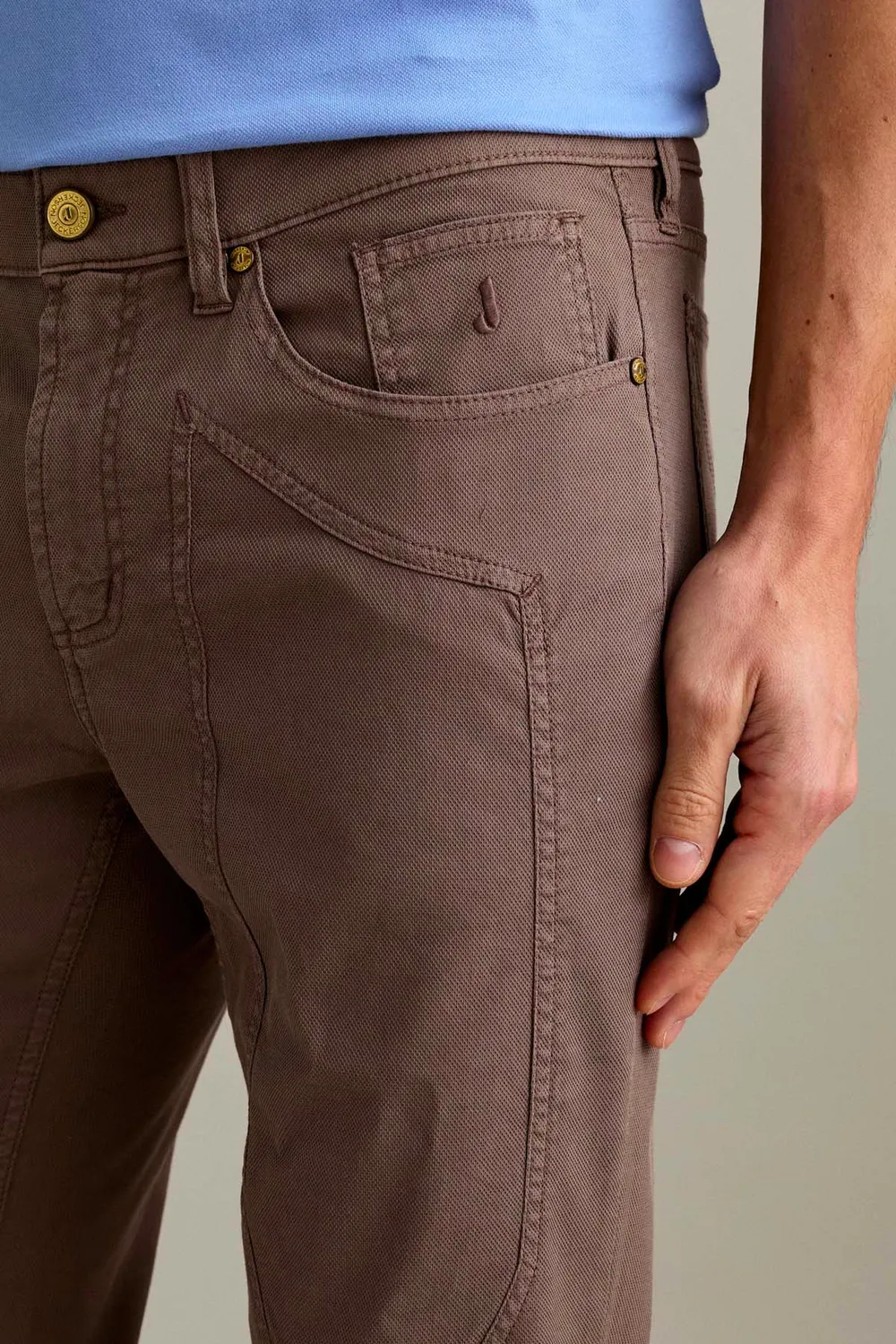 Jeckerson John broek chocoladebruin slim fit katoen
