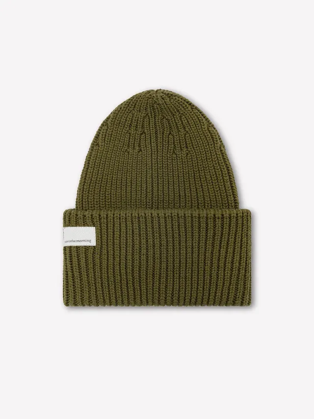 Nine In The Morning Umi beanie muts olijf merinowol