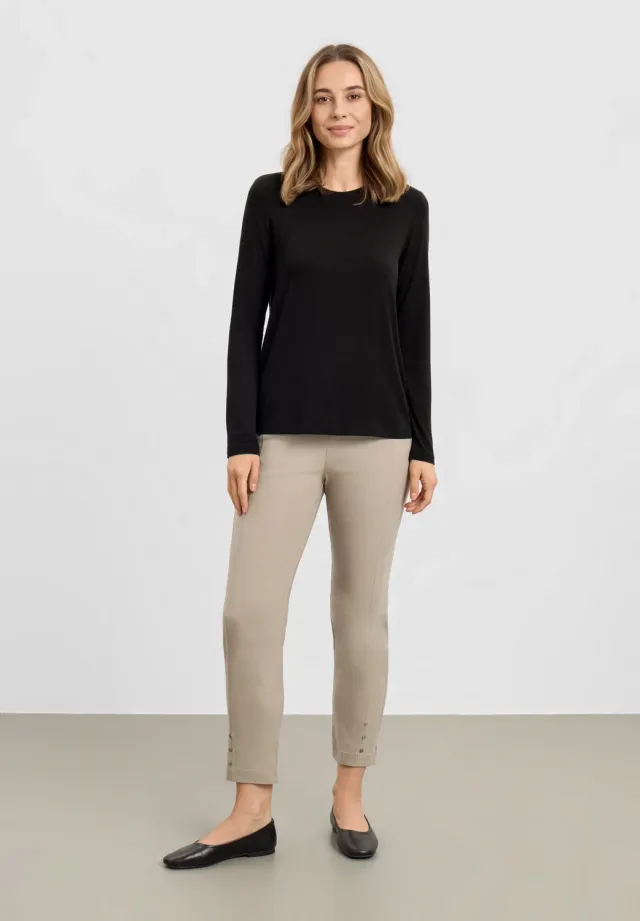 Laurie Amanda T-Shirt LS longsleeve black viscose