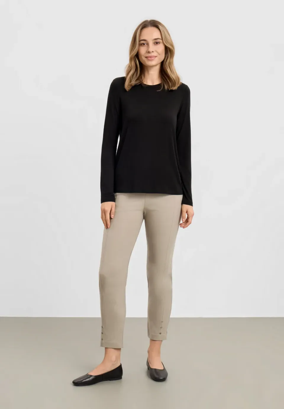 Laurie Amanda T-Shirt LS longsleeve black viscose