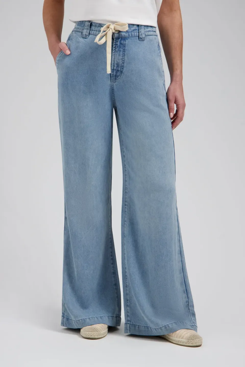 Florez Sarah wide-leg jeans Mid Blue lyocell