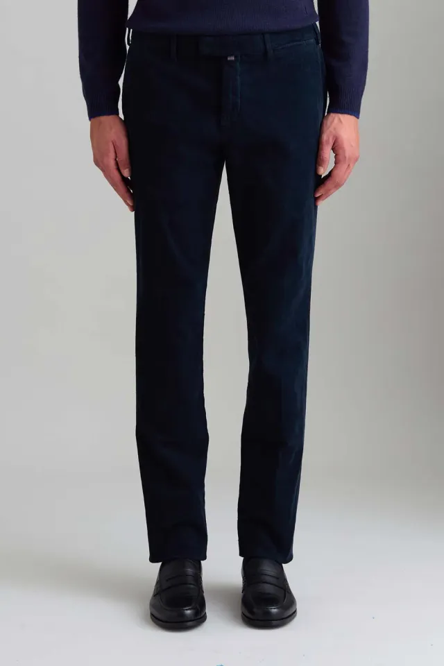Jeckerson Jarl chino ribfluweel donkerblauw