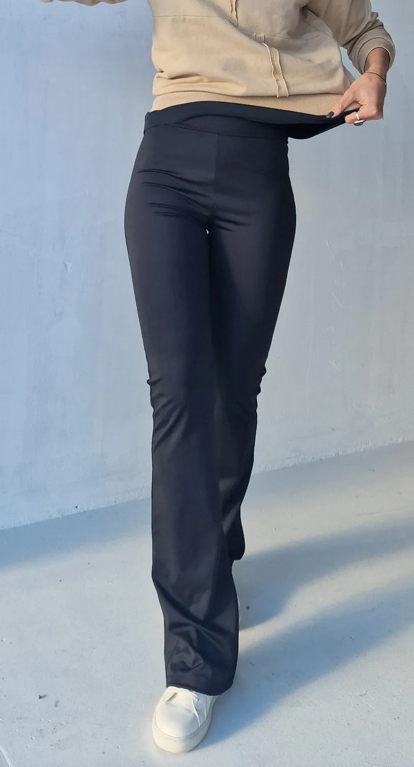 Langeleggings Flared Tall sportlegging zwart extra lang