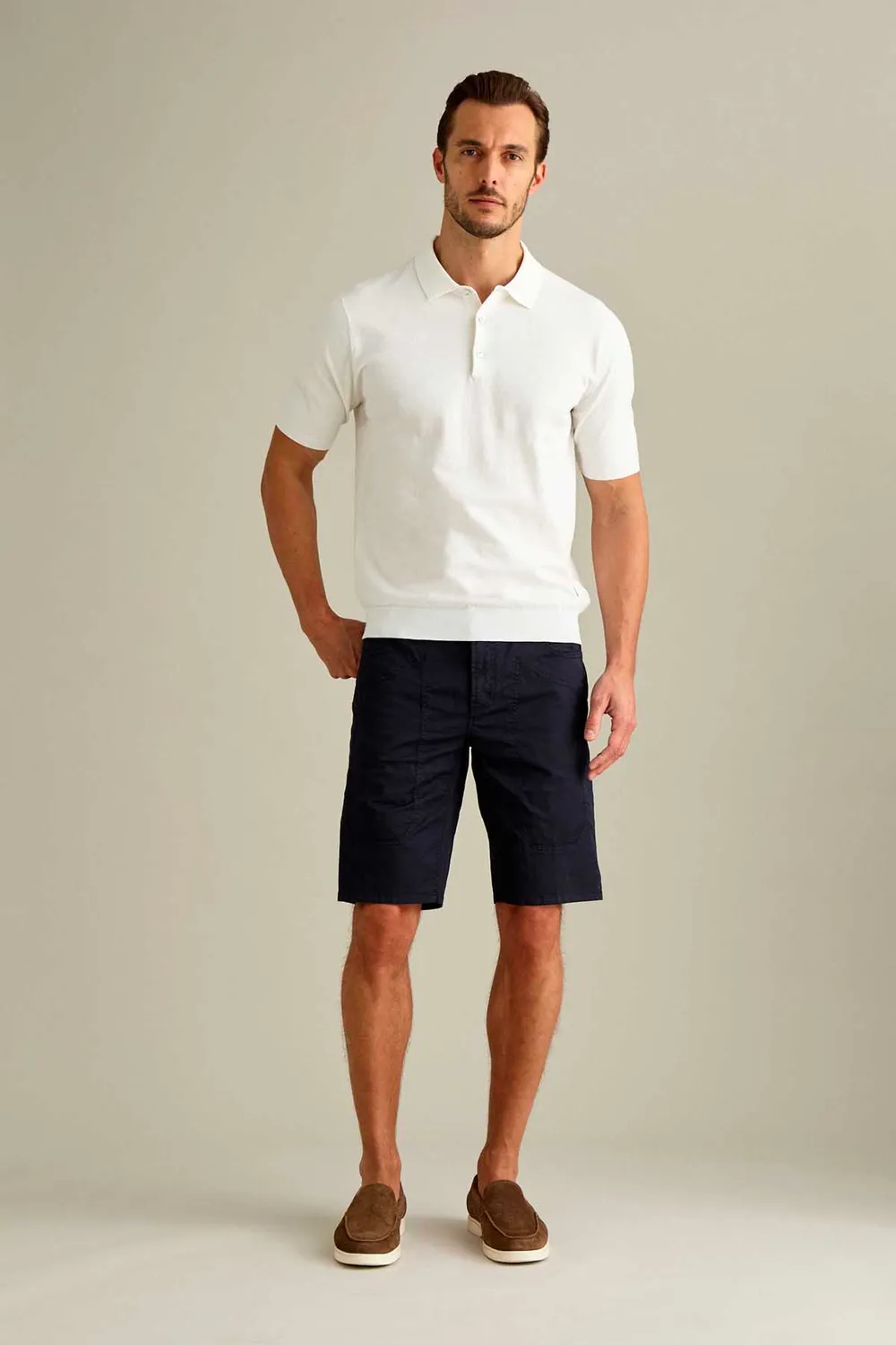 Jeckerson Jayden slim bermuda donkerblauw katoen