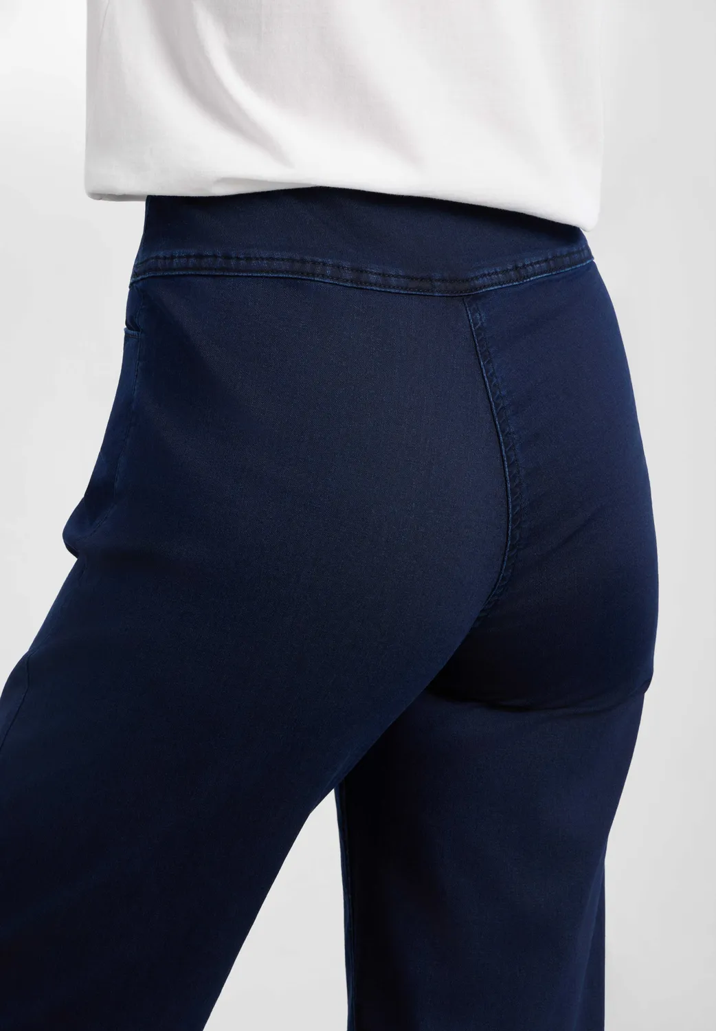 Laurie Thea Straight ML broek Dark Blue Denim stretch medium