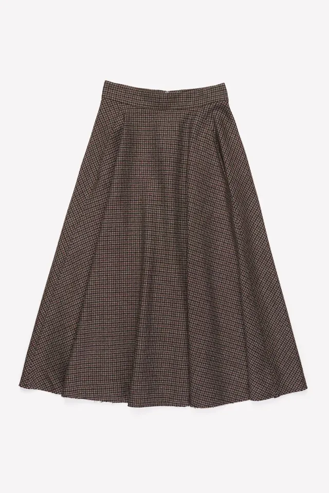 Nine In The Morning Kate Midi Rok Wol Chocolate