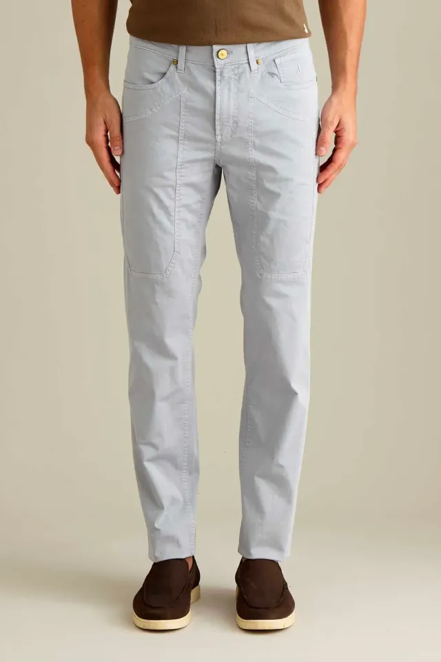 Jeckerson John broek slim fit grijs cemento stretch