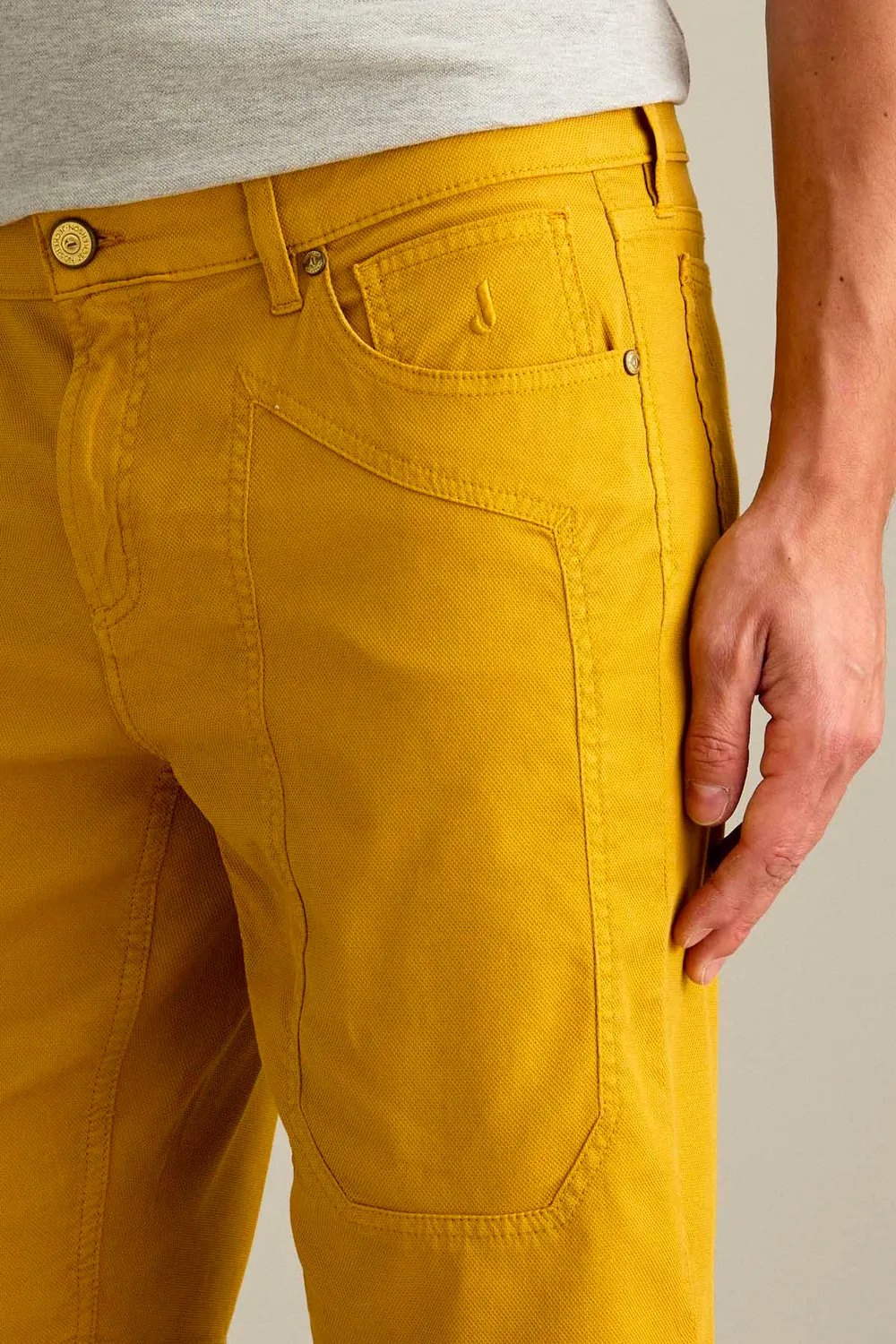 Jeckerson Jayden Slim Fit bermuda geel katoen