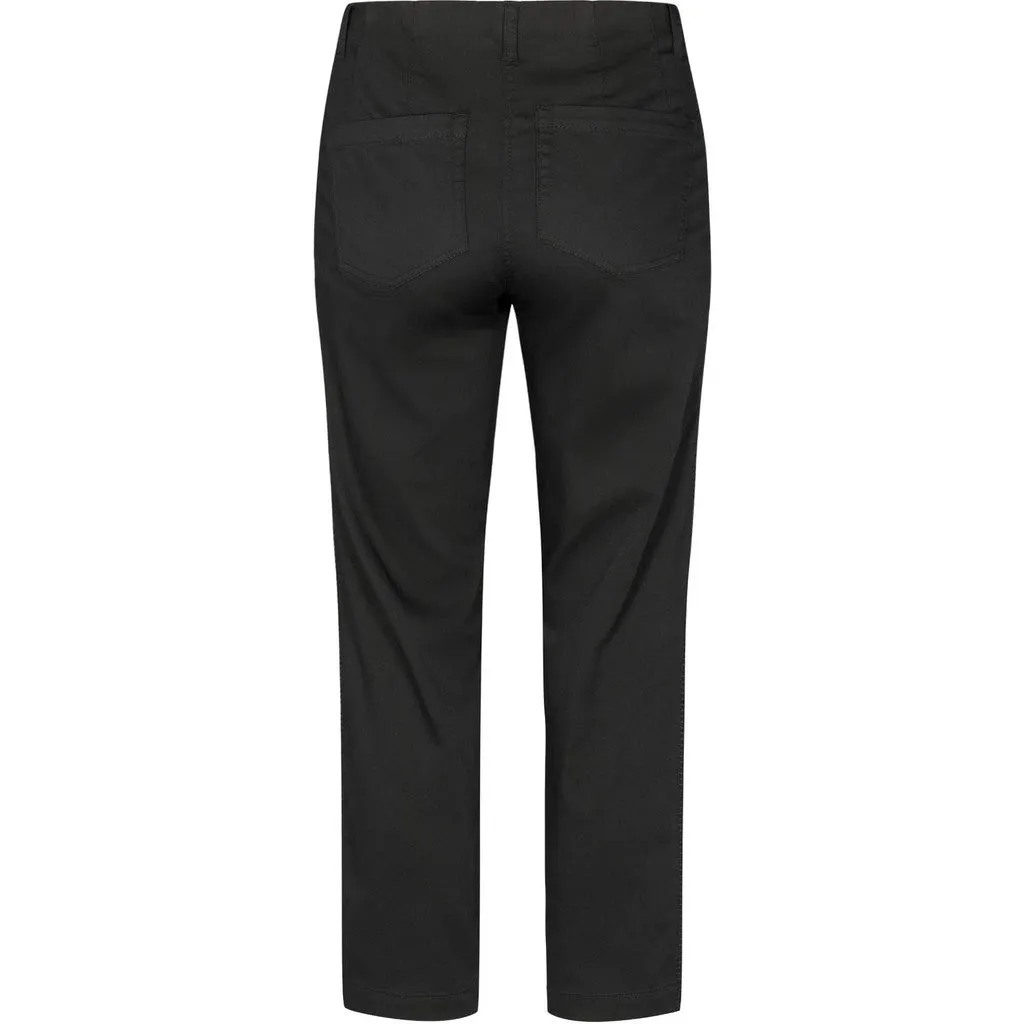 Laurie Patricia Regular cropped broek zwart borduursel satijn