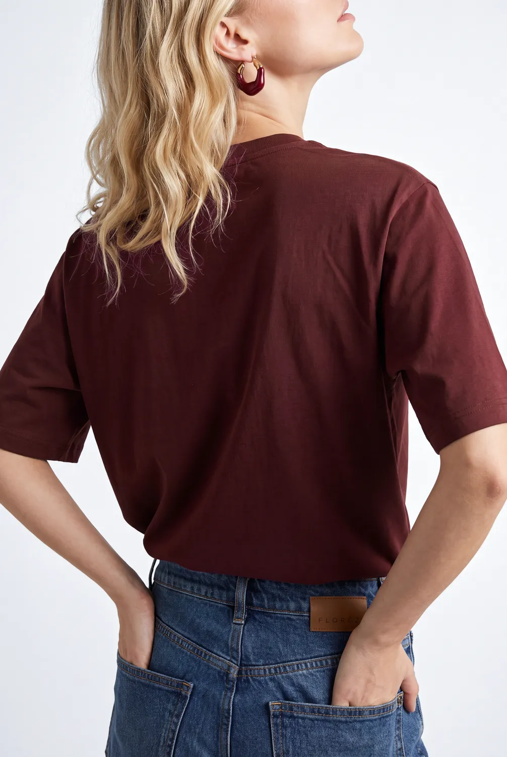 Florez Amour T-shirt Mauve wine relaxed fit