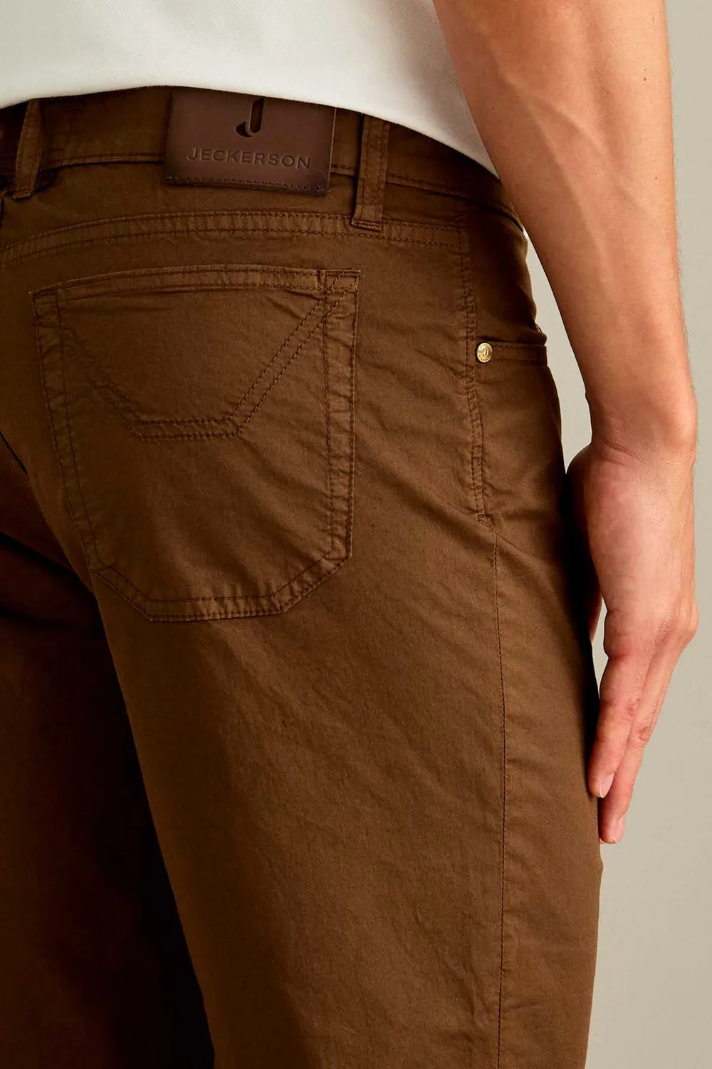 Jeckerson Jo korte broek slim fit lichtbruin katoen