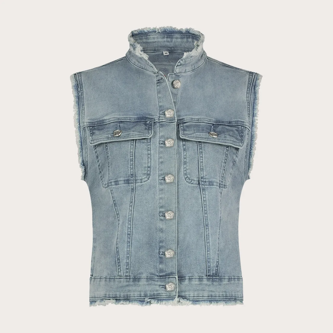 Florez Ginny gilet light blue denim slim fit