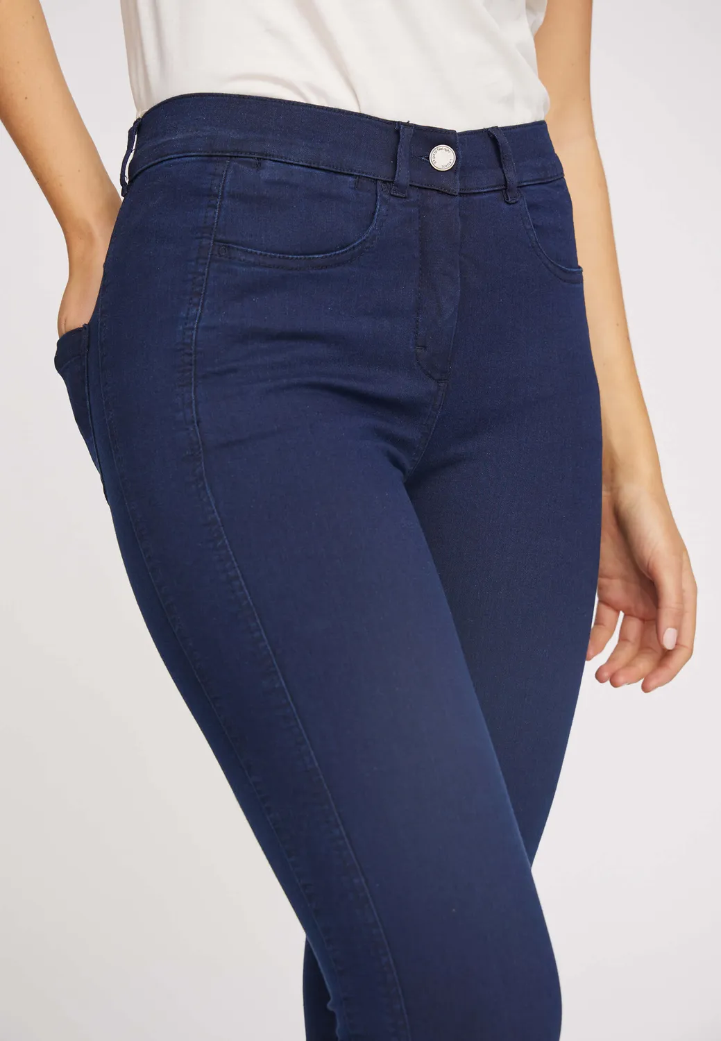 Laurie Serene Slim damesbroek Dark Blue Denim stretch