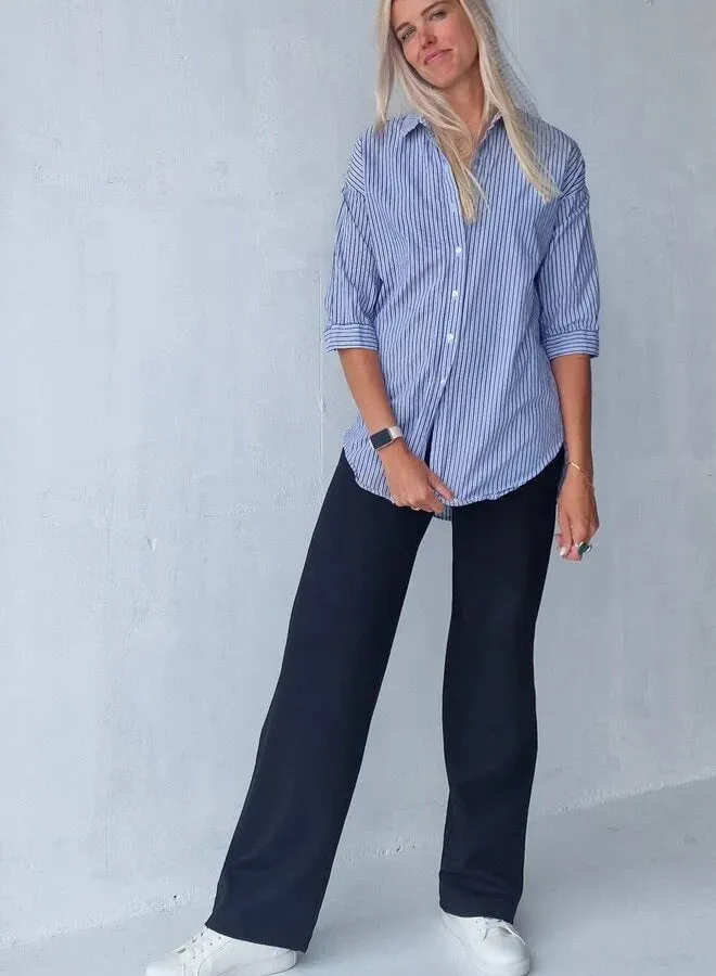 Madame Liz Wide Leg Broek Zwart Lengte 36 Stretch