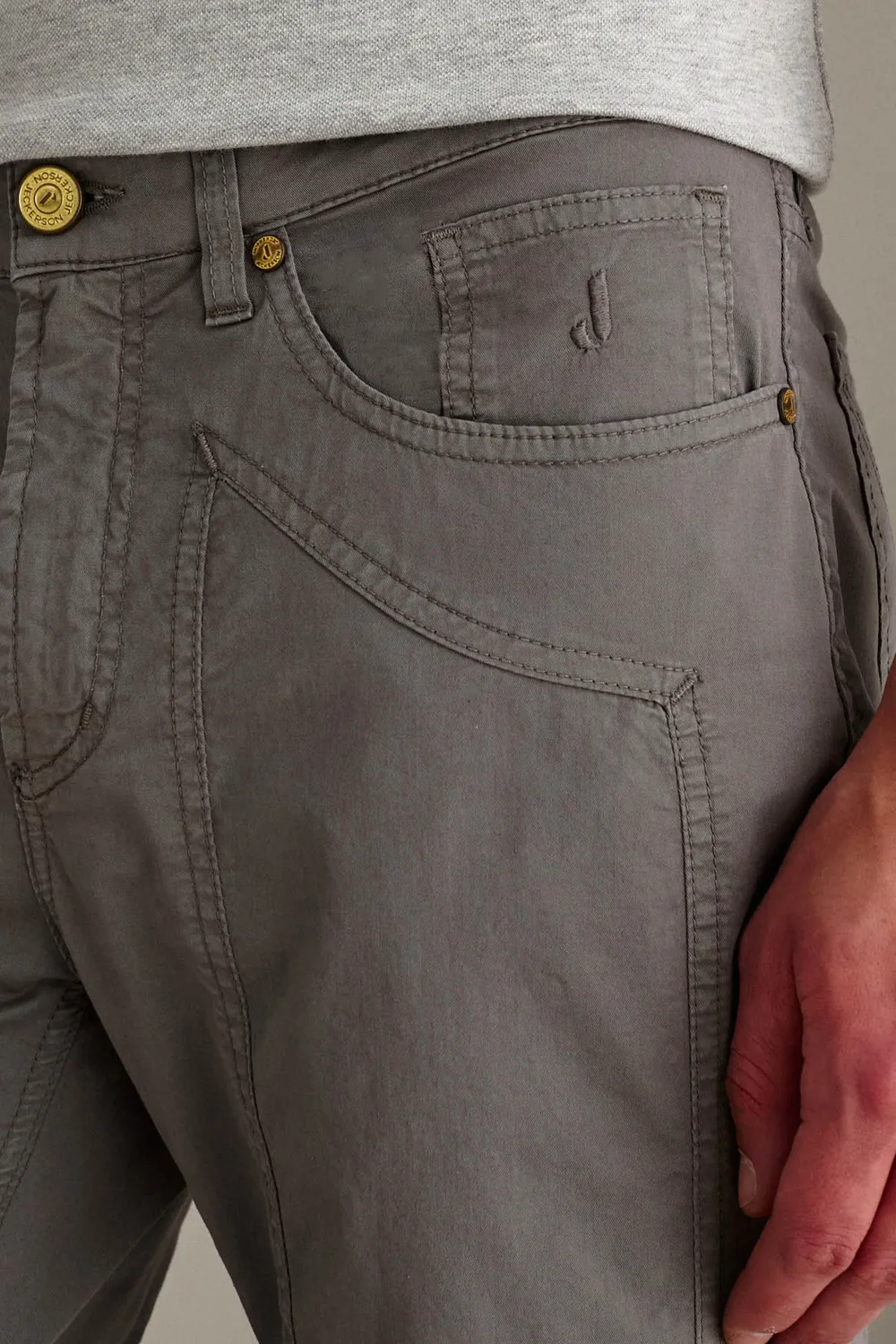 Jeckerson John chino slim fit grijs katoen