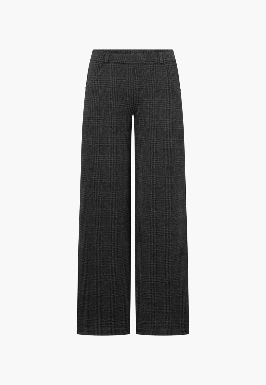Laurie Donna Loose ML broek Anthracite Check wijd
