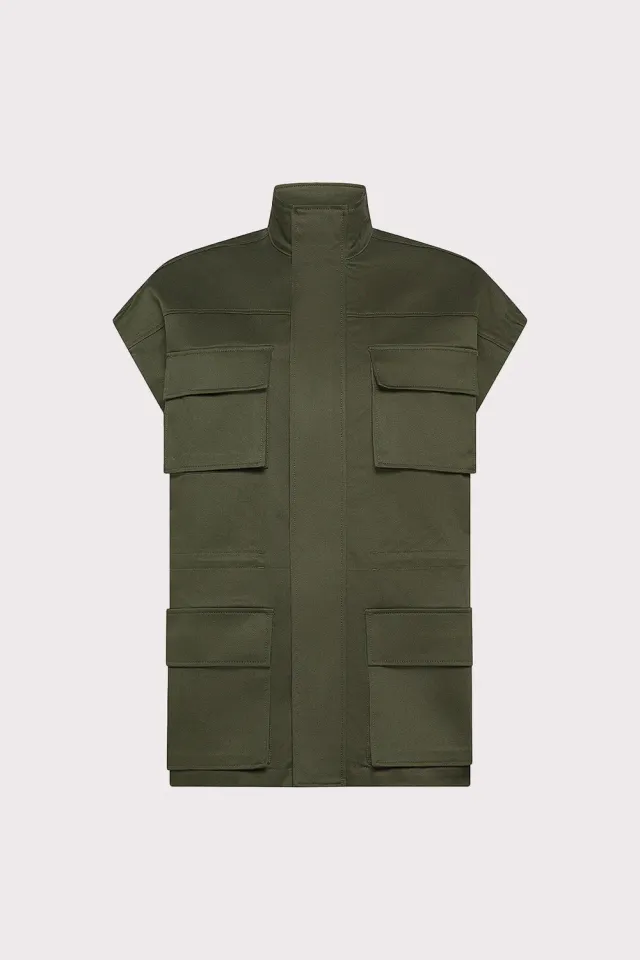 Nine In The Morning Milu MIU01 gilet dames olijf gabardine
