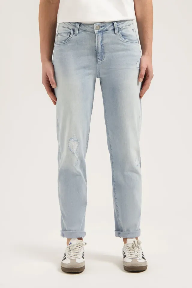Florez Royal Mom Fit jeans la blue middelhoog