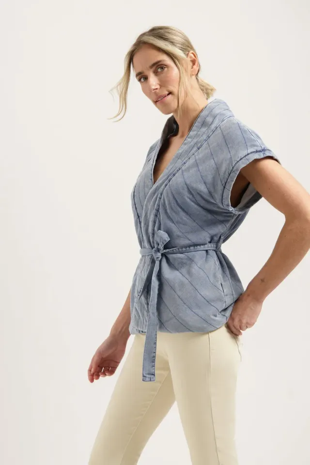 Florez Dante gilet Light Blue denimlook