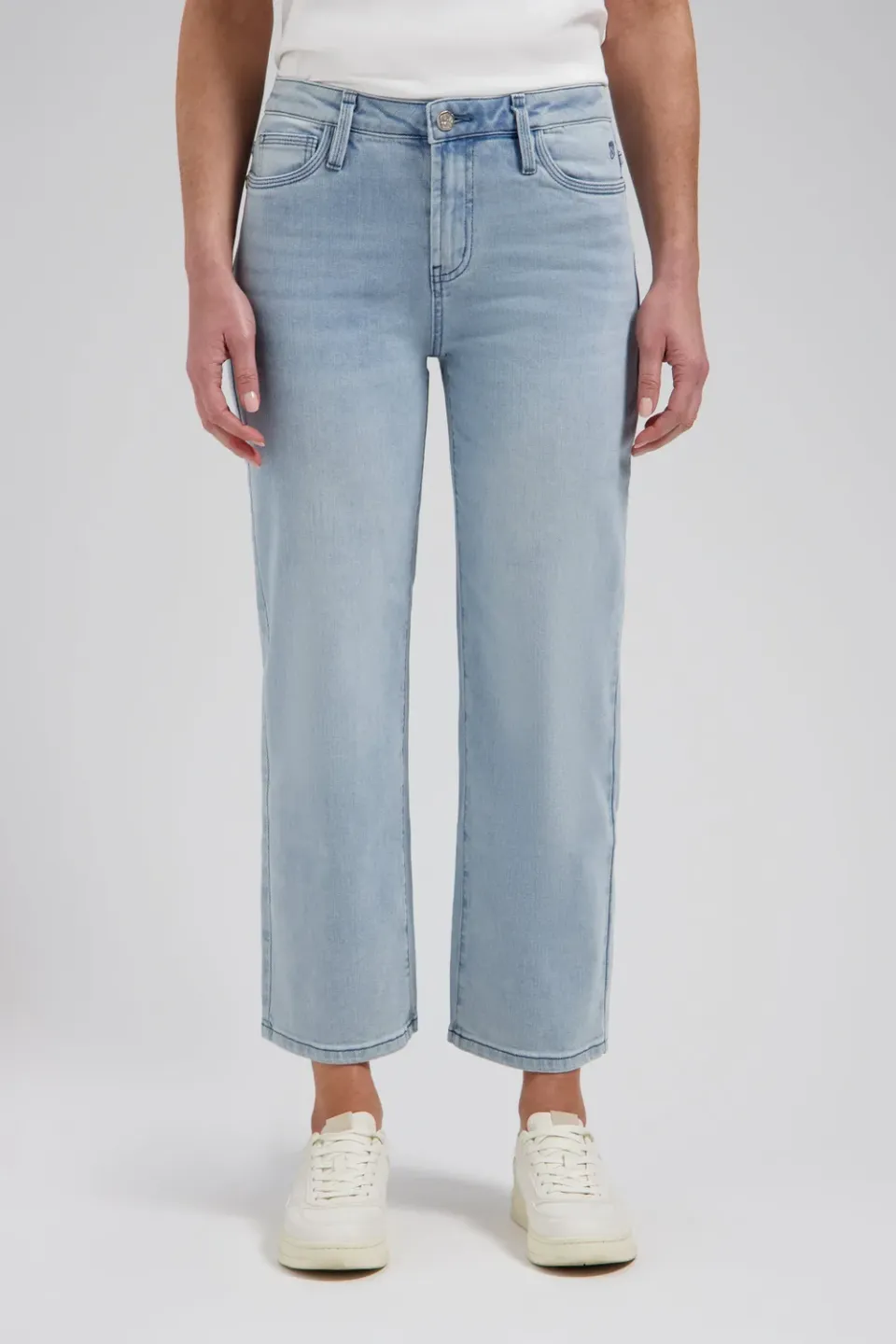 Florez Sophie Straight Cropped jeans lichtblauw