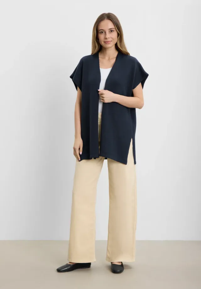 Laurie Isabell vest dames navy merinowol