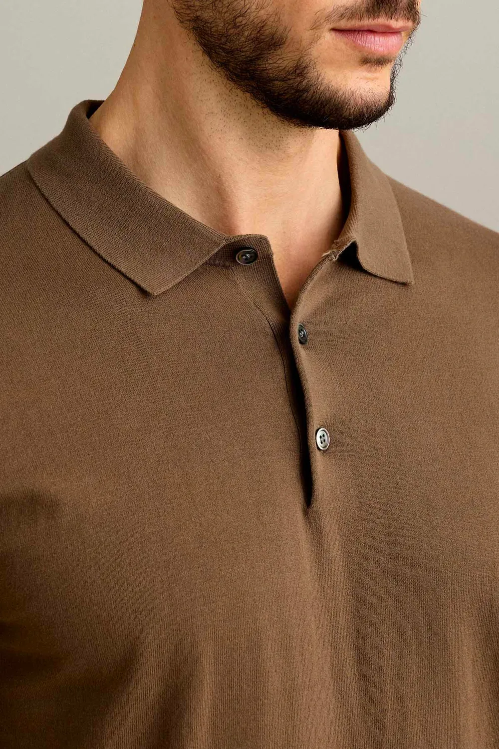 Jeckerson Polo Korte Mouw Bruin Katoen Crepe