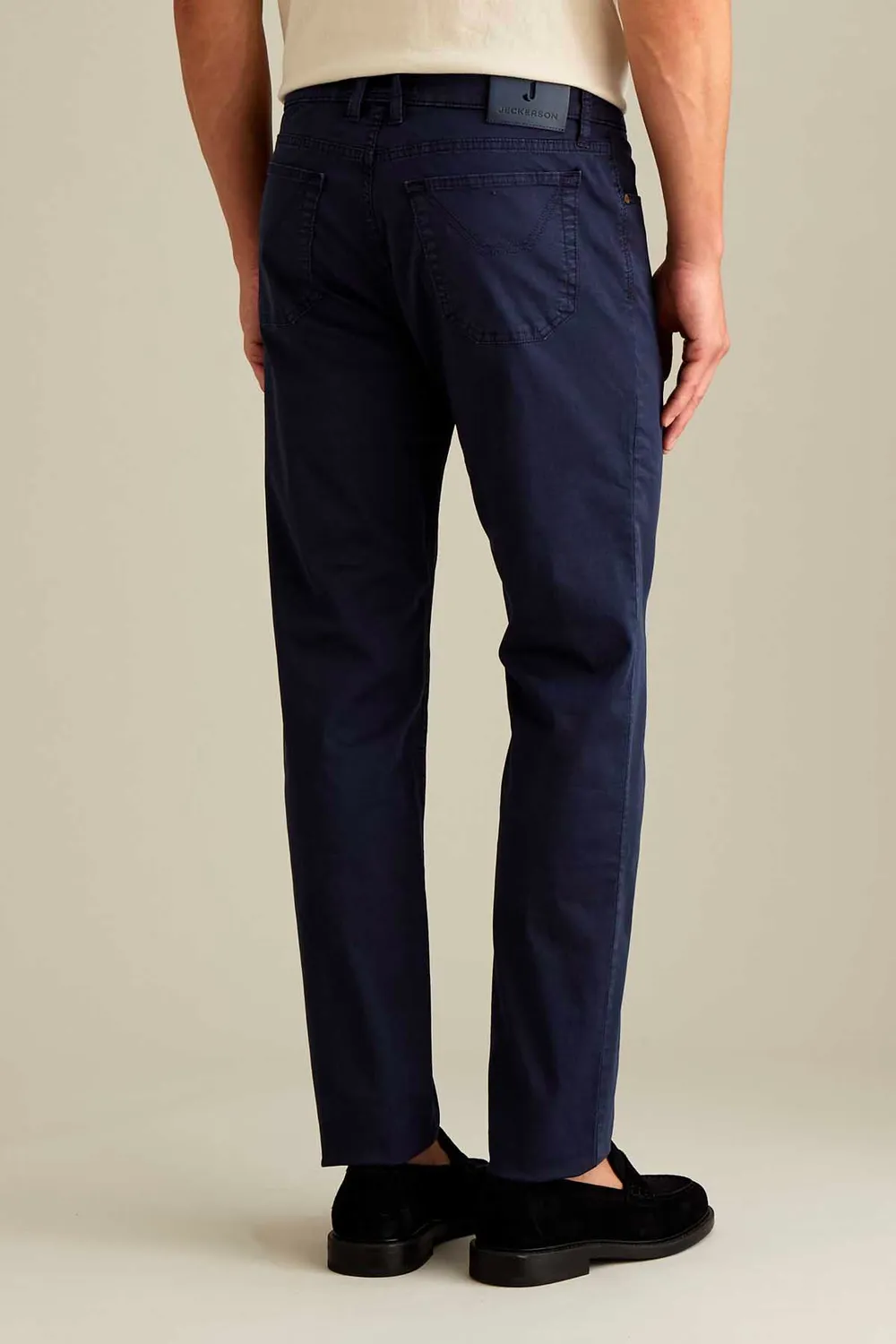 Jeckerson Jordan slim fit broek donkerblauw satijn