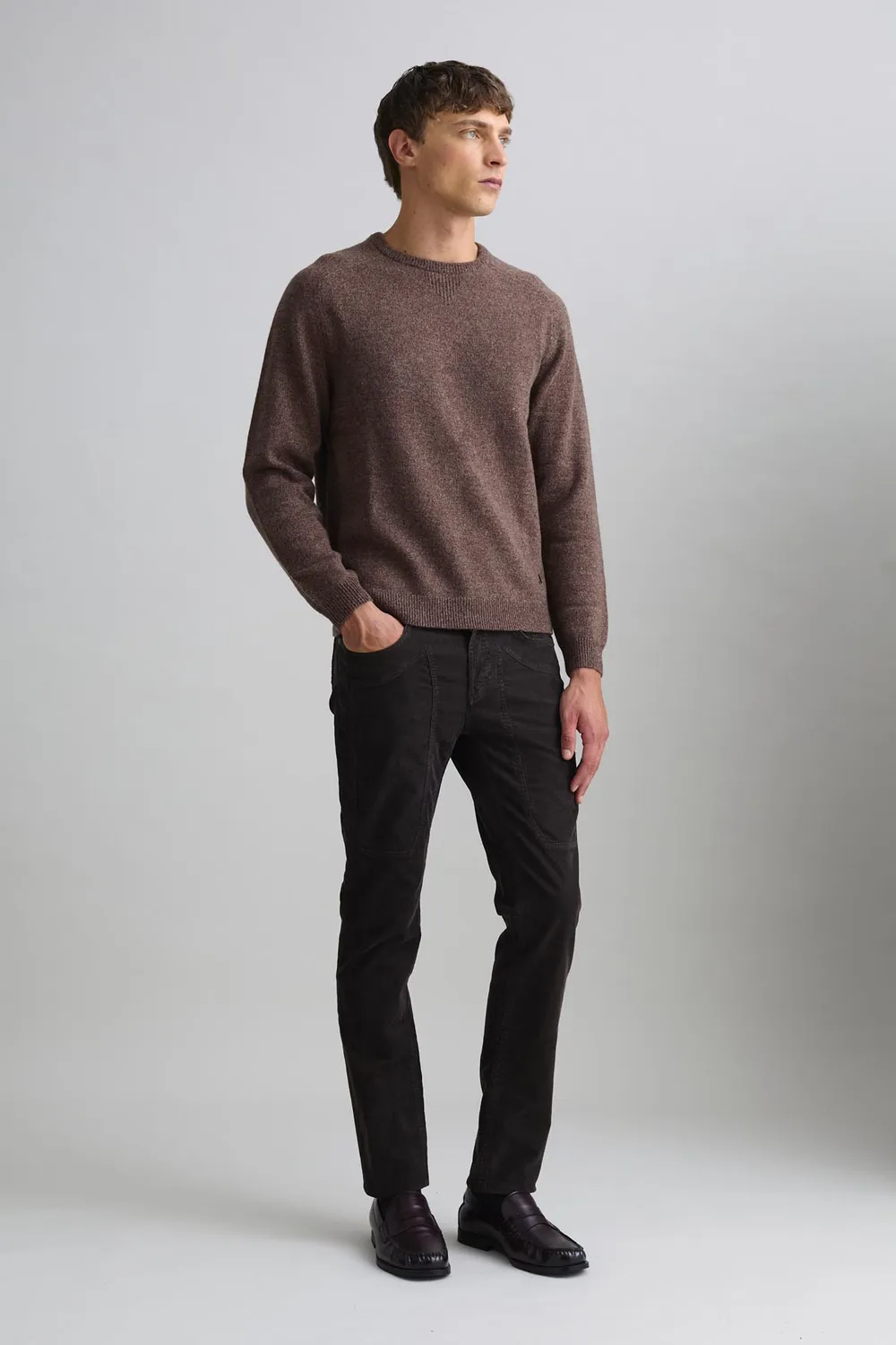 Jeckerson Raglan Trui Wolblend Bruin Melange