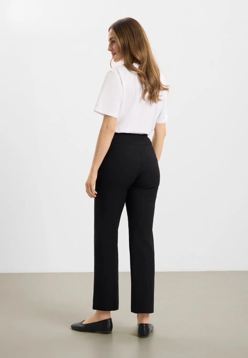 Laurie Thea Straight SL broek Black hoge taille