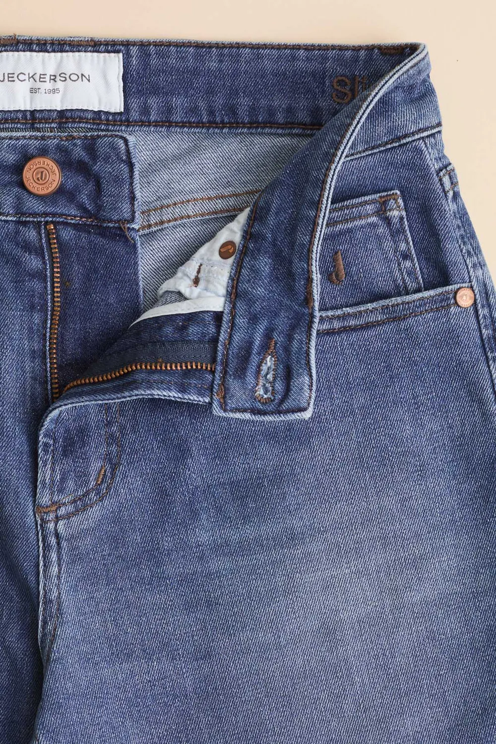 Jeckerson Jacqueline slim fit damesjeans blauw