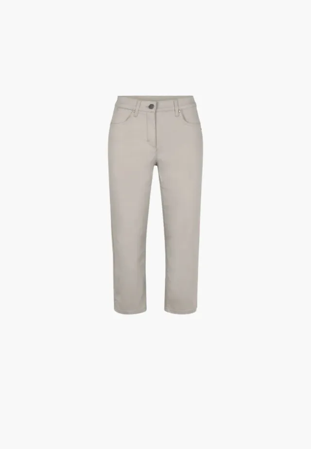 Laurie Charlotte Capri broek grey sand katoen