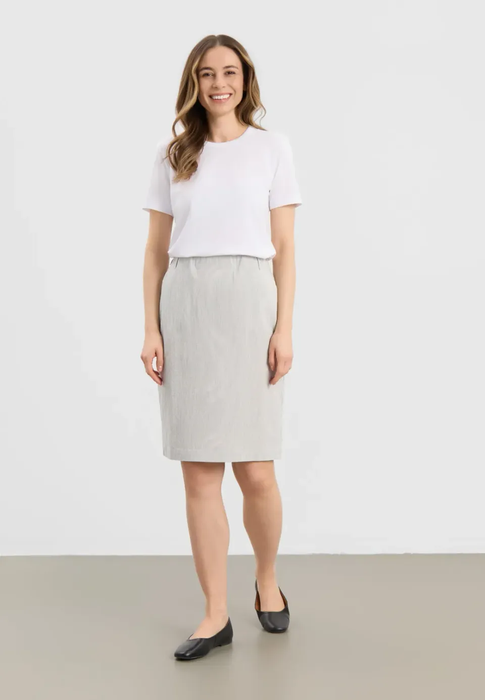 Laurie Simone rok 62 cm White pinstripe stretch