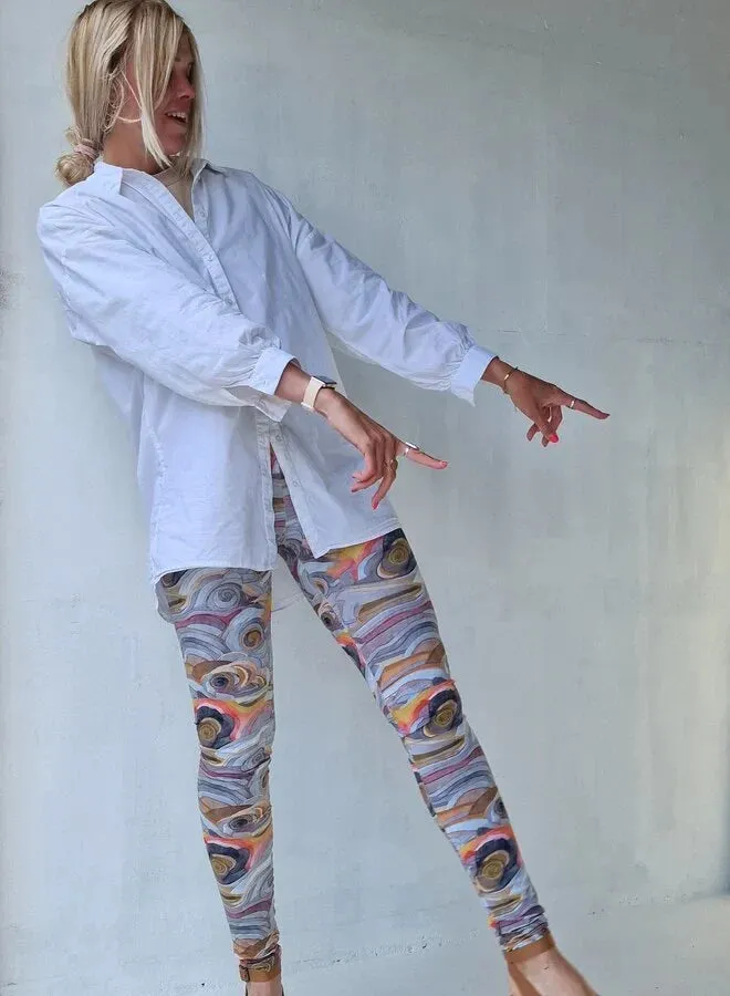 Langeleggings extra lange legging grafisch lengtemaat 36 katoen