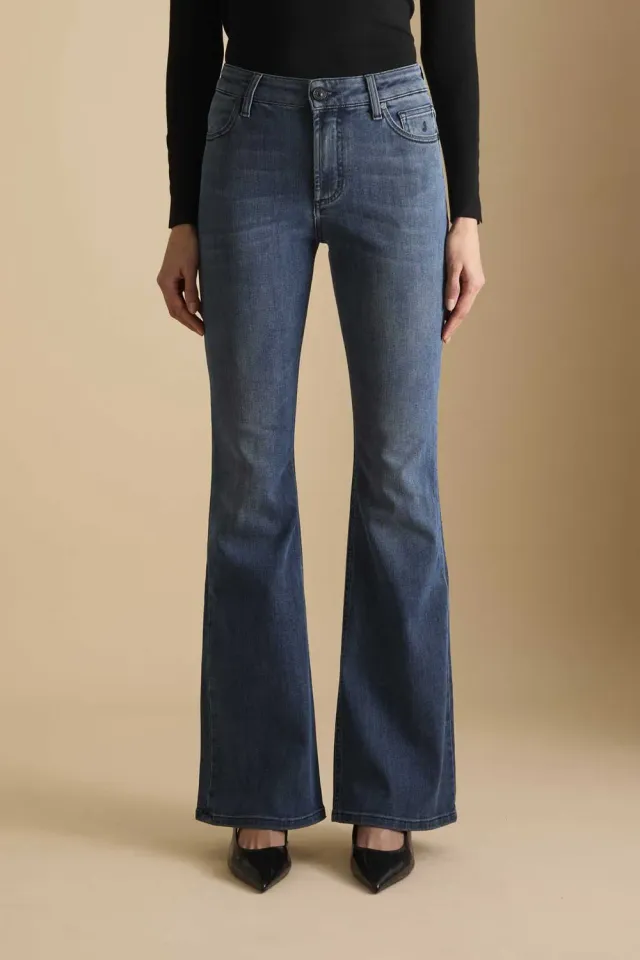 Jeckerson Jennifer Flared jeans donkerblauw stretch