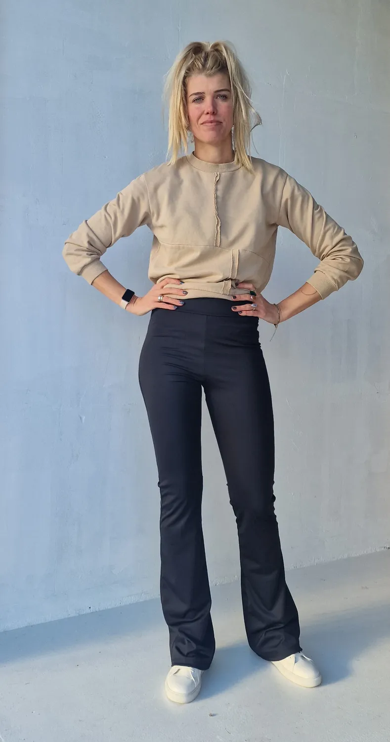 Langeleggings Flared Tall sportlegging zwart extra lang