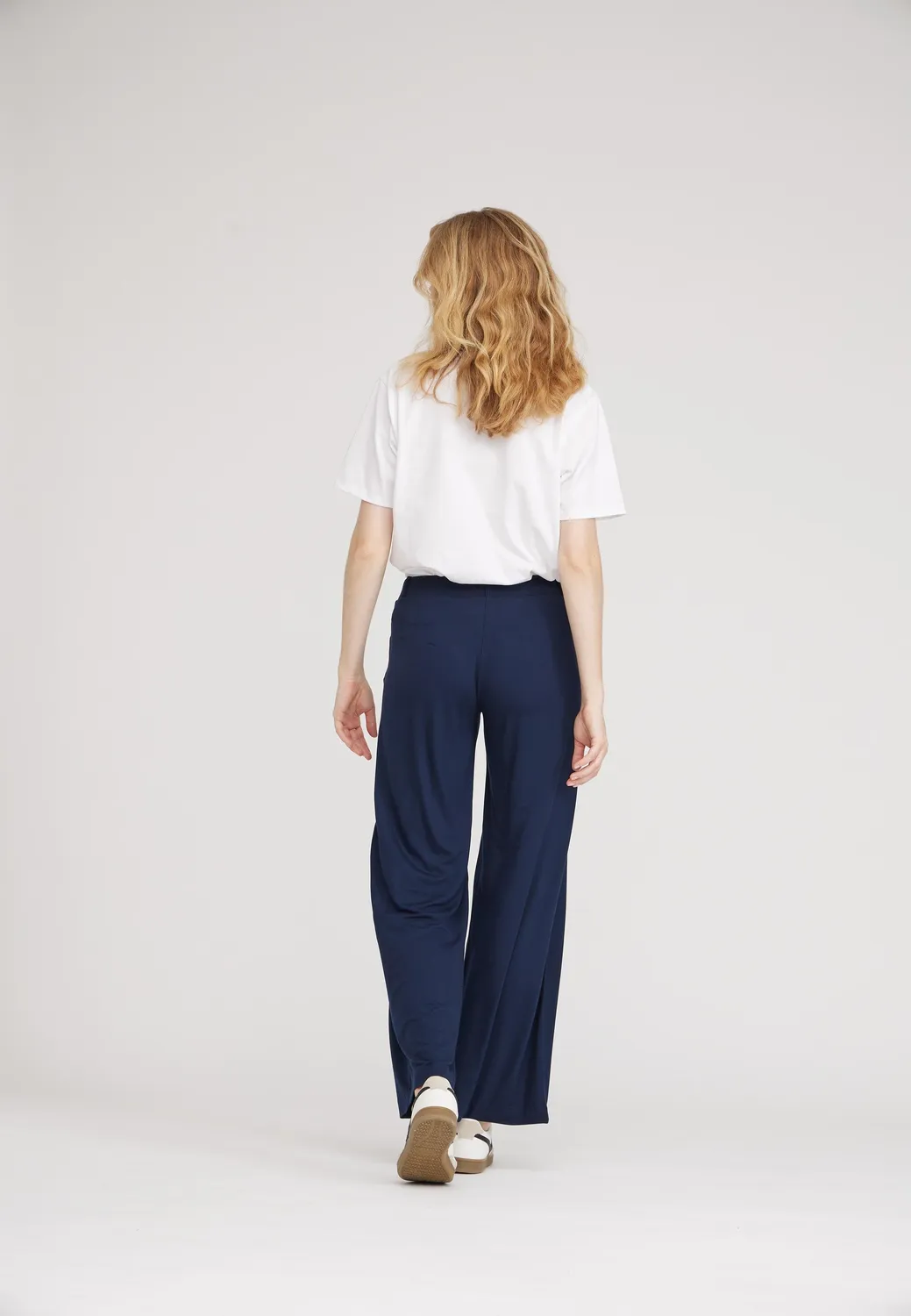 Laurie Donna Loose SL Broek Navy Viscose Dames