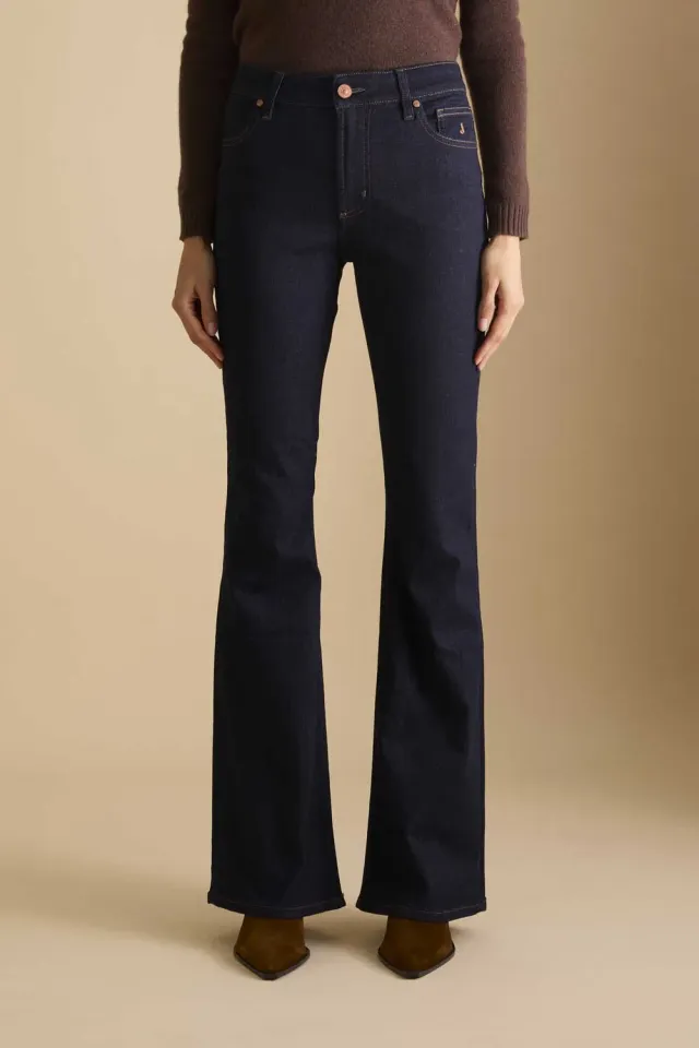 Jeckerson Jennifer flared jeans donkerblauw stretch