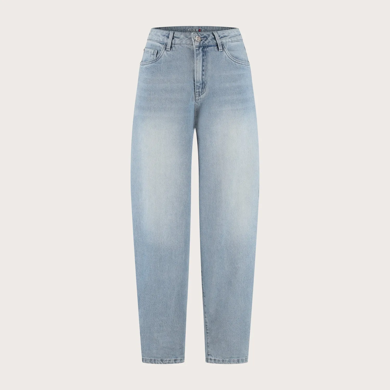 Florez Fani barrel jeans mid blue five-pocket