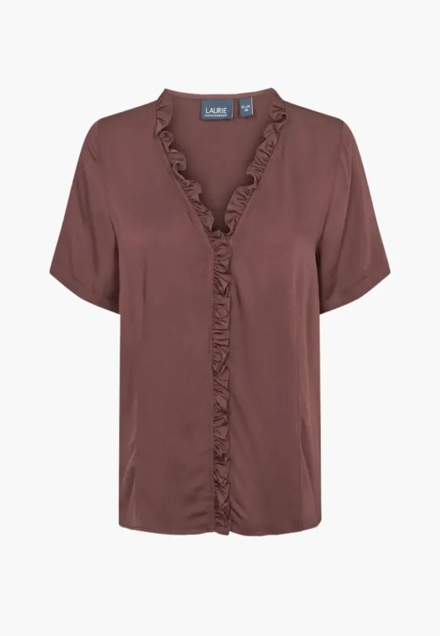 Laurie Naja SS blouse donkerpaars viscose