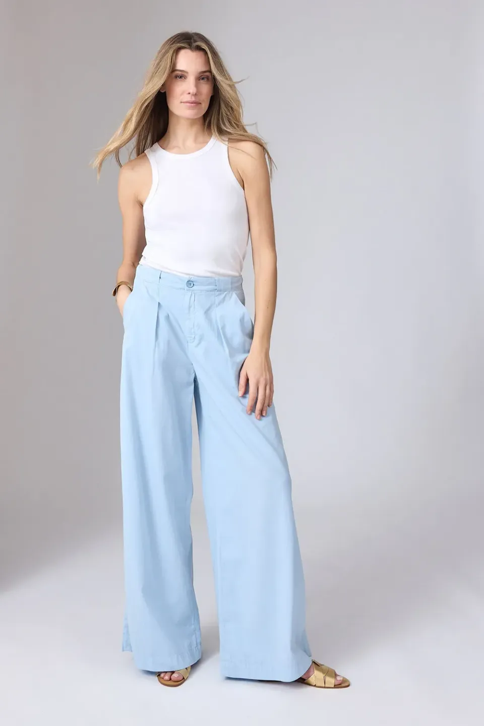 Corel Ella Wide Jeans Soft broek Sky Blue wijd