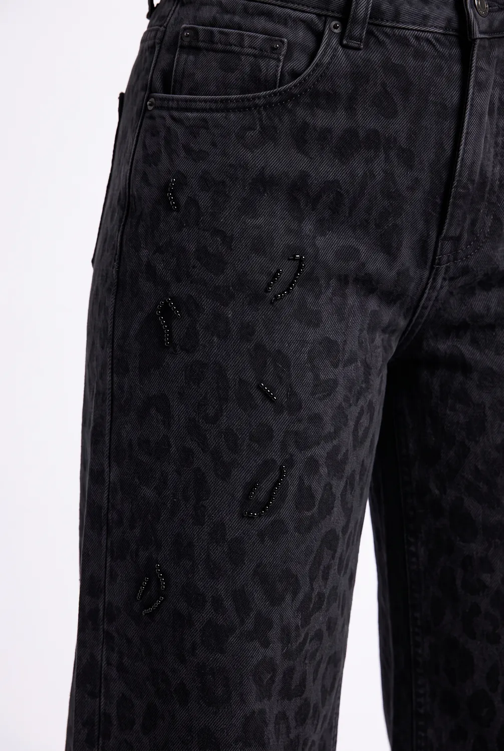 Florez Elva jeans Animal Black barrel