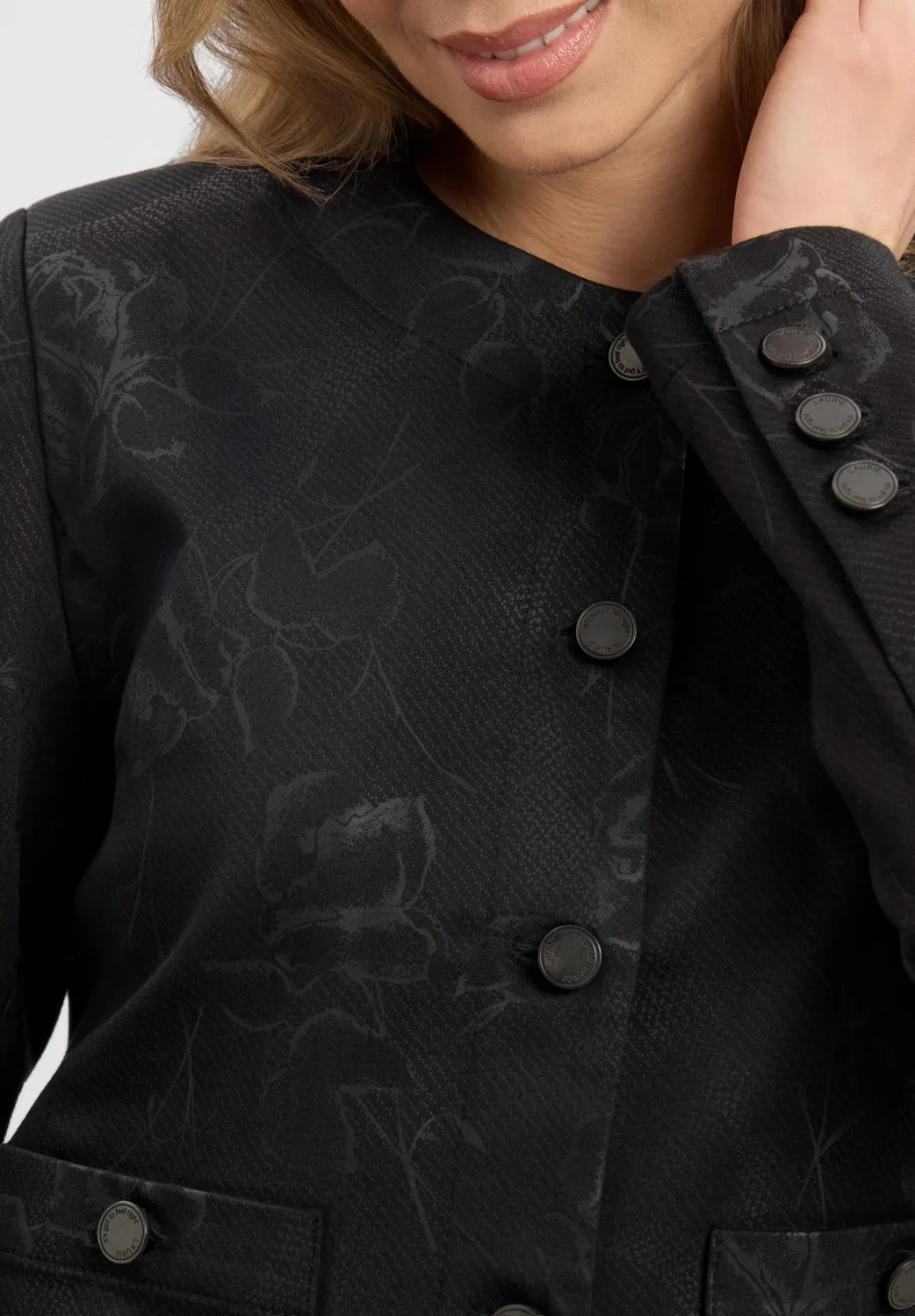 Laurie Melody Classic jas black bloom print