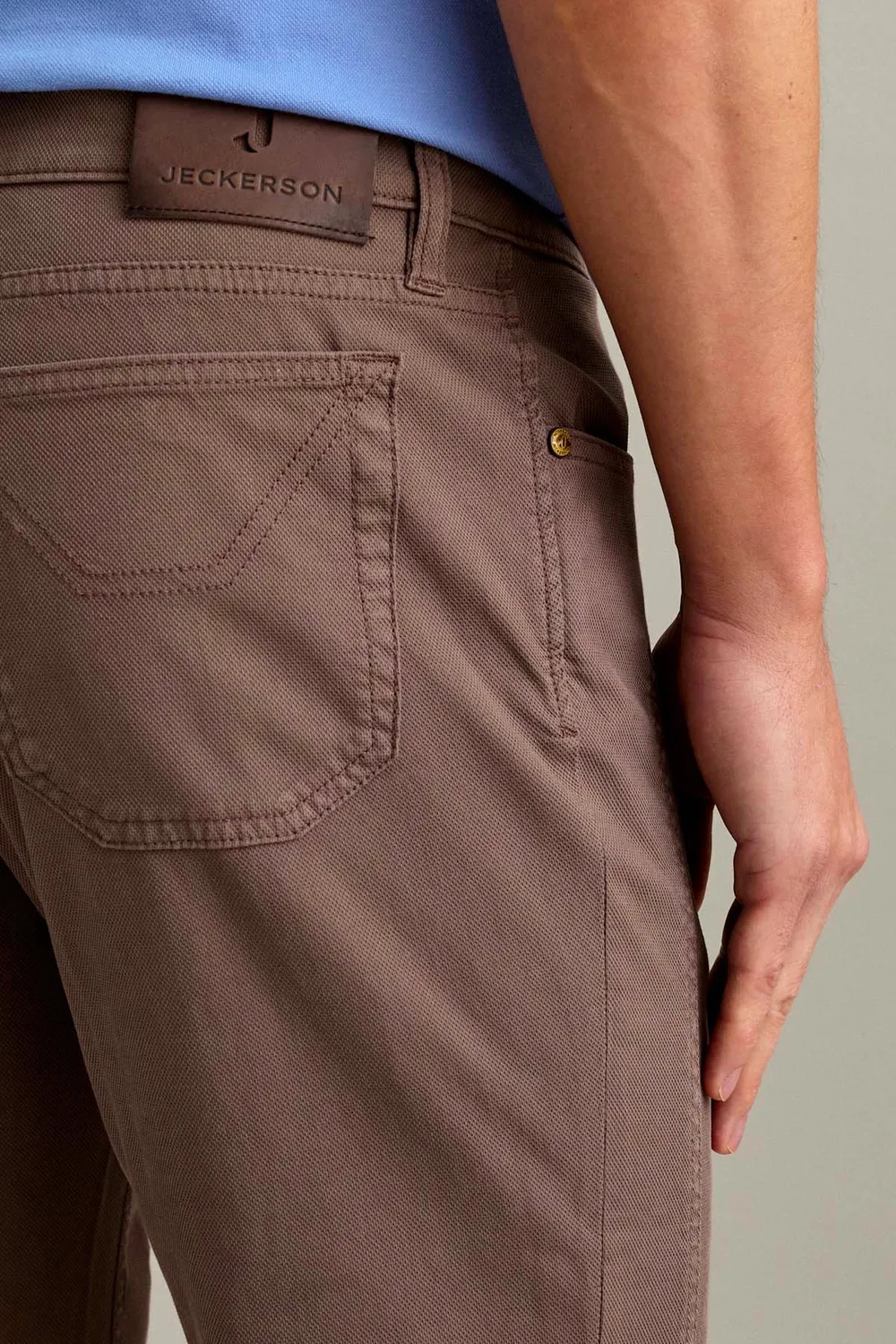 Jeckerson John broek chocoladebruin slim fit katoen