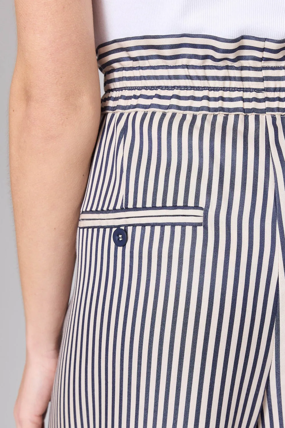 Corel Jaclynn Stripe Tencel broek streep wijd