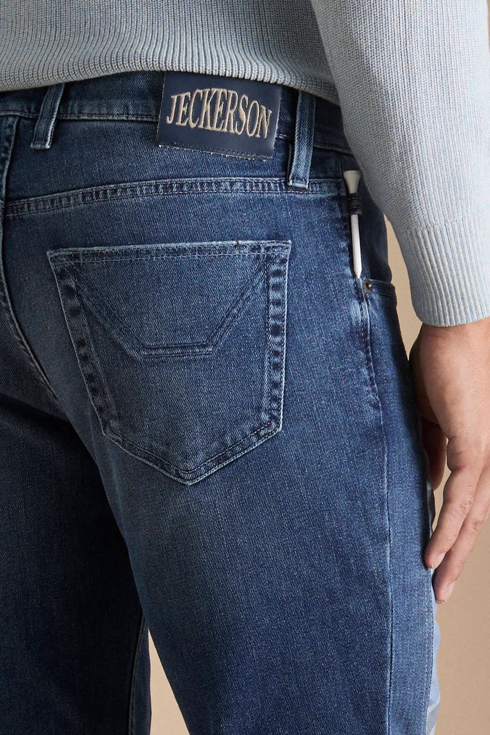 Jeckerson Anniversary jeans slim fit blauw alcantara
